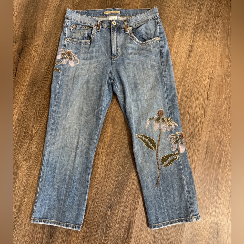 Vintage Z. Cavaricci Cropped Beaded Jeans